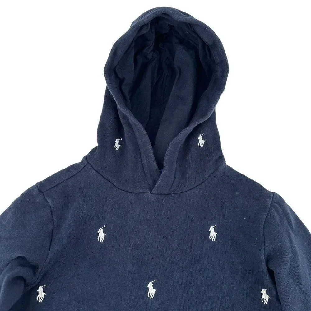 Polo Ralph Lauren Multi Pony Hoodie Navy Blue Boys Size S / 8 Preppy Classic Top